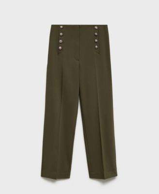 Women's Jewel Buttoned Straight Pants