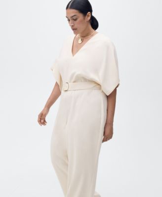 Women's Buckle Belt Long Jumpsuit