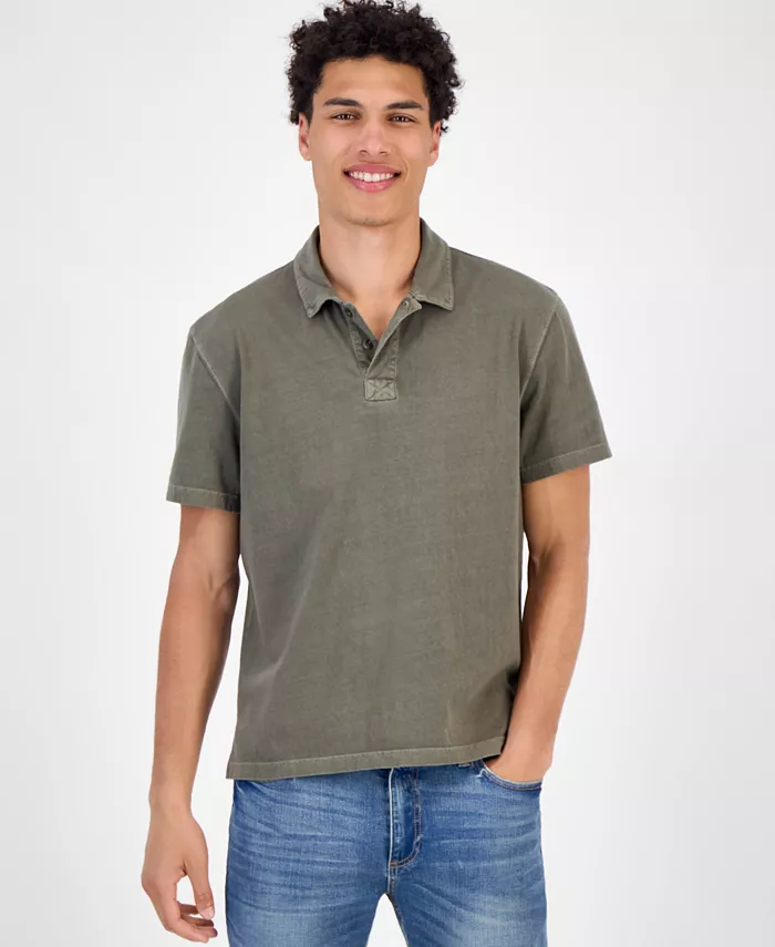 Men's 100% Cotton Sun Faded Short Sleeve Polo