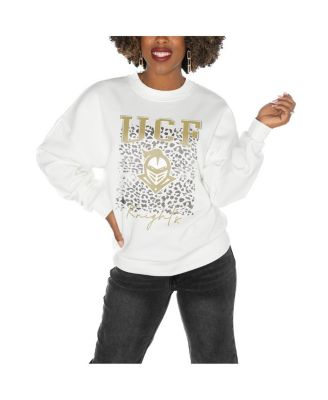 Gameday Couture - Women's White UCF Knights Drop Shoulder Fleece Drop Pullover Sweatshirt