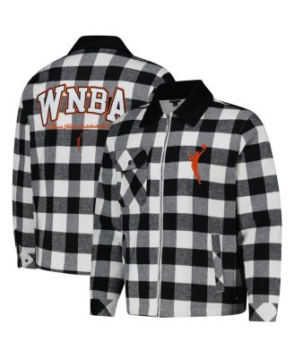 The Wild Collective - Men's and Women's Black/White WNBA Gear Flannel Full-Zip Shacket