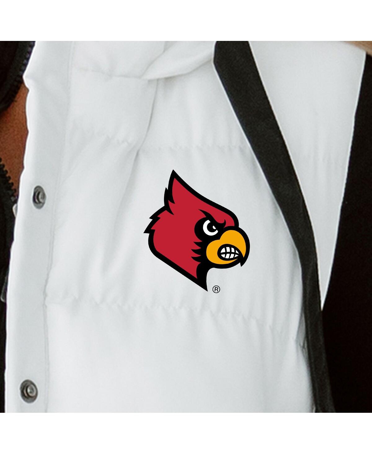 Gameday Couture Women's White Louisville Cardinals Hooded Full-Snap Puffer Vest