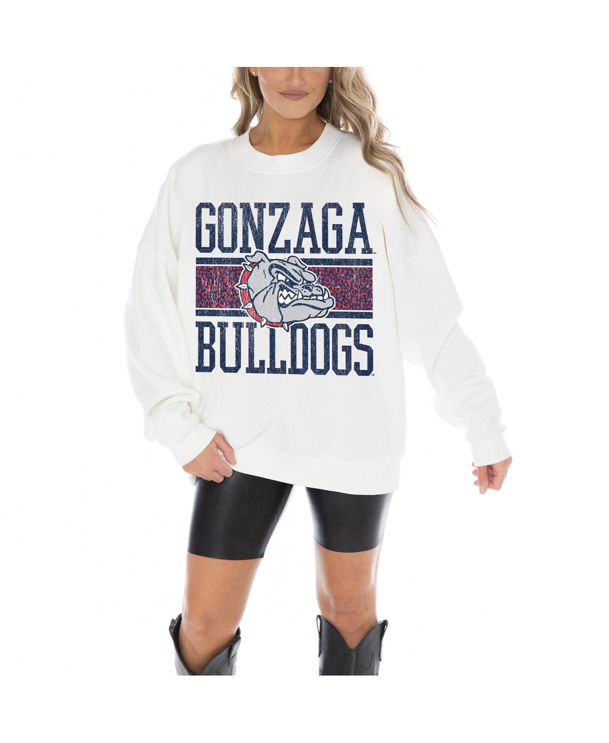 Shop Gameday Couture Women's White Gonzaga Bulldogs Fair Catch Pullover Sweatshirt
