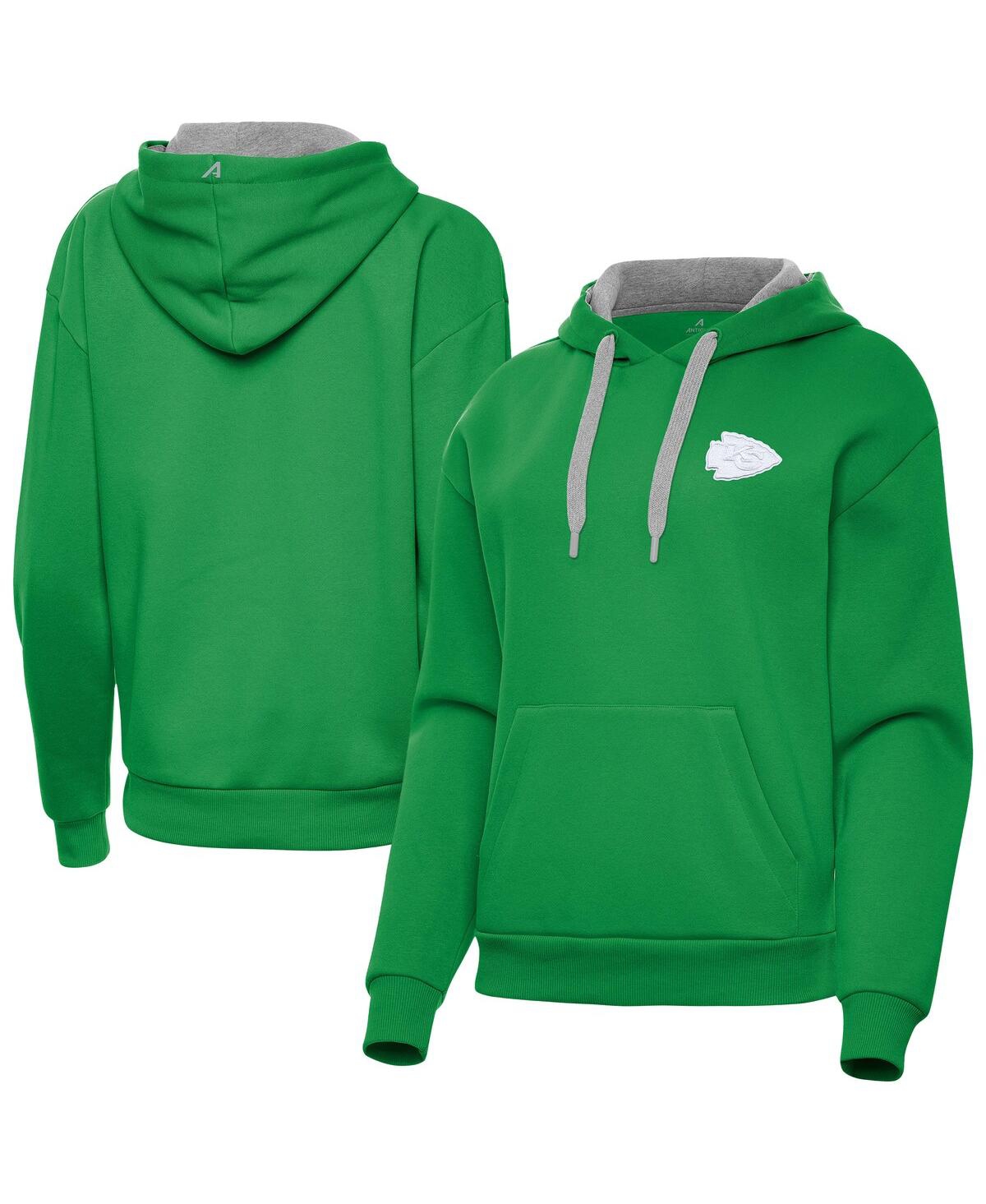 Antigua Women's Kelly Green Kansas City Chiefs St. Patrick's Day Victory Pullover Hoodie - Kelly Green