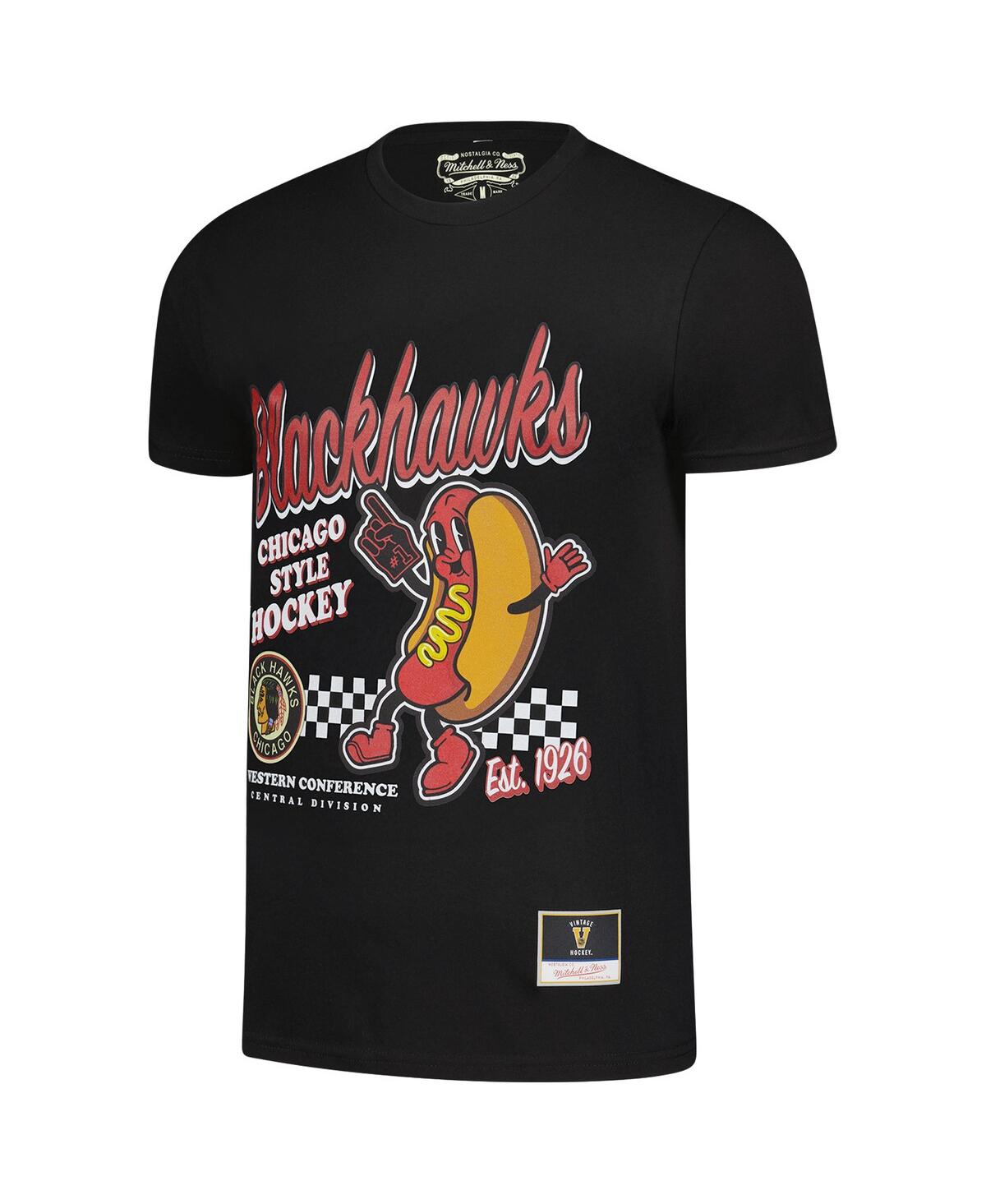 Mitchell & Ness Men's Black Chicago Blackhawks Local Food T-shirt In Black