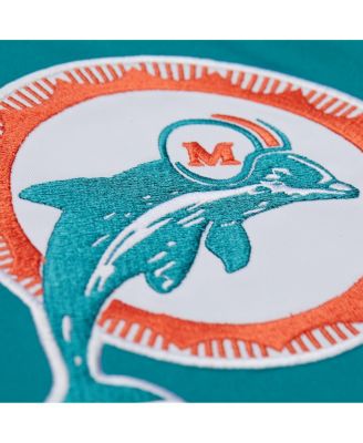 Men's Aqua Miami Dolphins Double Down Satin Full-Snap Jacket