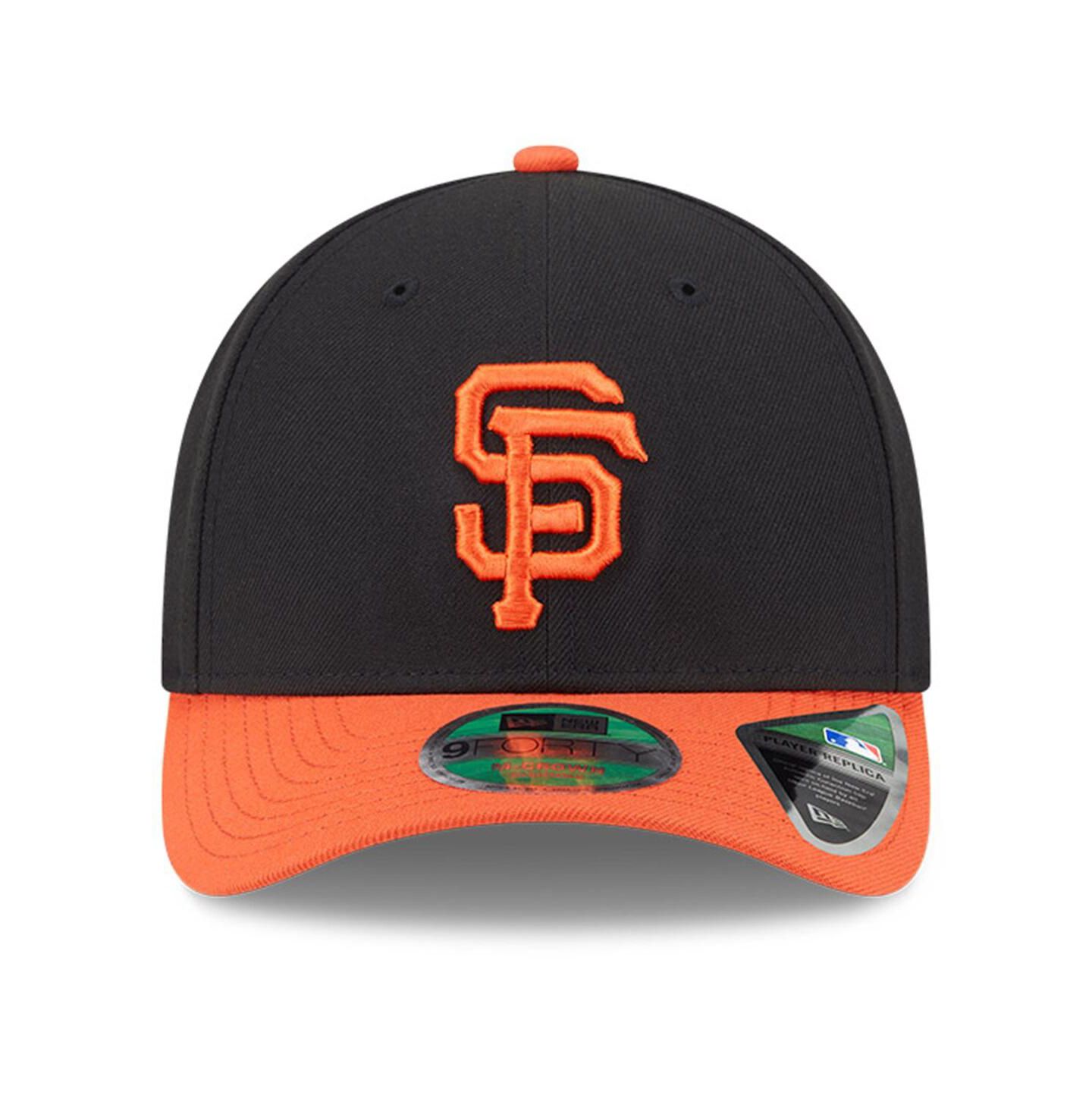 Мужская кепка New Era Black/Orange San Francisco Giants Player Replica 9FORTY Adjustable Hat — фото 2