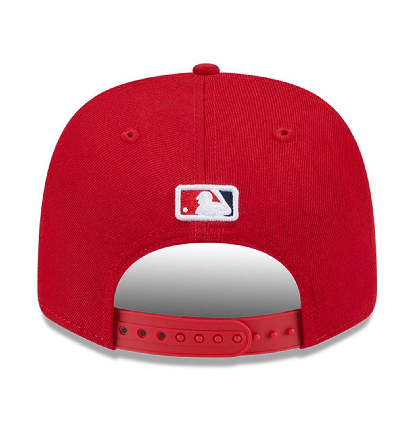 Мужская кепка New Era Red Los Angeles Angels Player Replica 9SEVENTY Adjustable Hat — фото 3