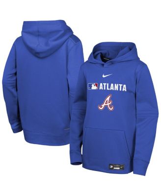 Nike - Big Boys and Girls Royal Atlanta Braves City Connect Authentic Collection Performance Pullover Hoodie