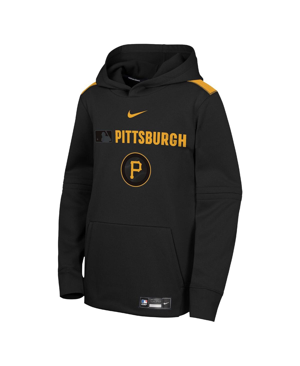 Nike Big Boys And Girls Black Pittsburgh Pirates City Connect Authentic Collection Performance Pullover H In Black