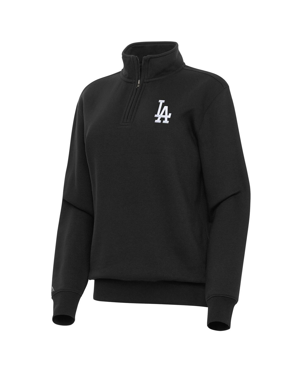 Women's Black Los Angeles Dodgers Victory Quarter-Zip Sweatshirt - Black