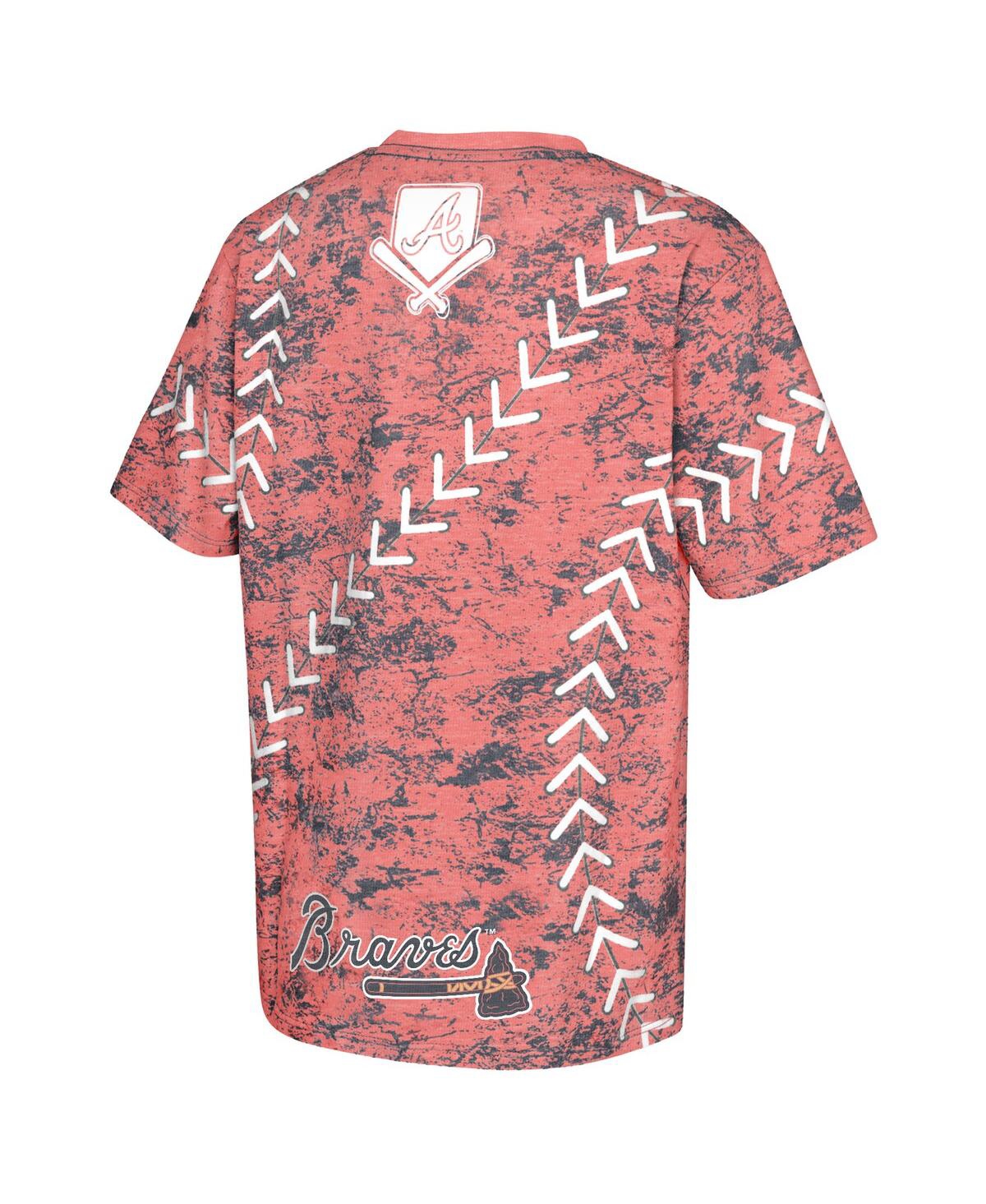 Outerstuff Big Boys And Girls Red Atlanta Braves Slide Score Bold T-shirt In Red
