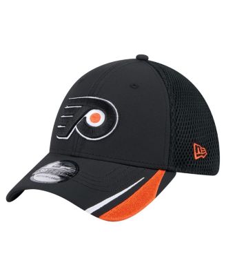 New Era - Men's Black Philadelphia Flyers Linear Featherweight 39THIRTY Flex Hat