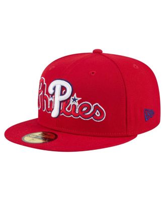 New Era - Men's Red Philadelphia Phillies Overlap 59FIFTY Fitted Hat