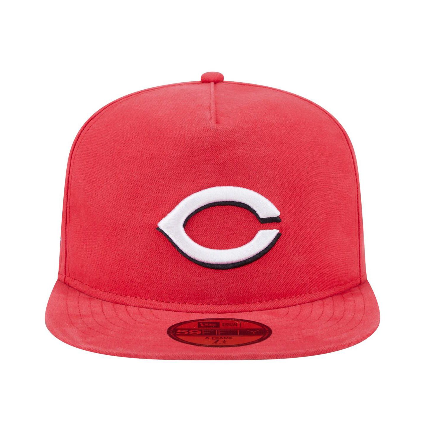 Мужская кепка New Era Red Cincinnati Reds Championship Side Flag A-Frame 59FIFTY Fitted Hat — фото 4