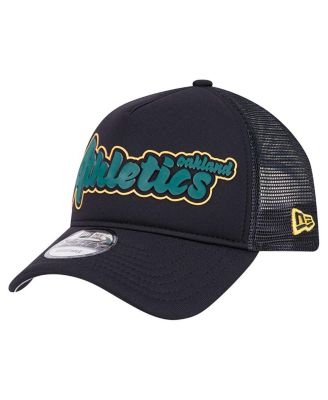 New Era - Men's Black Oakland Athletics Retro Bold A-Frame Trucker 9FORTY Adjustable Hat