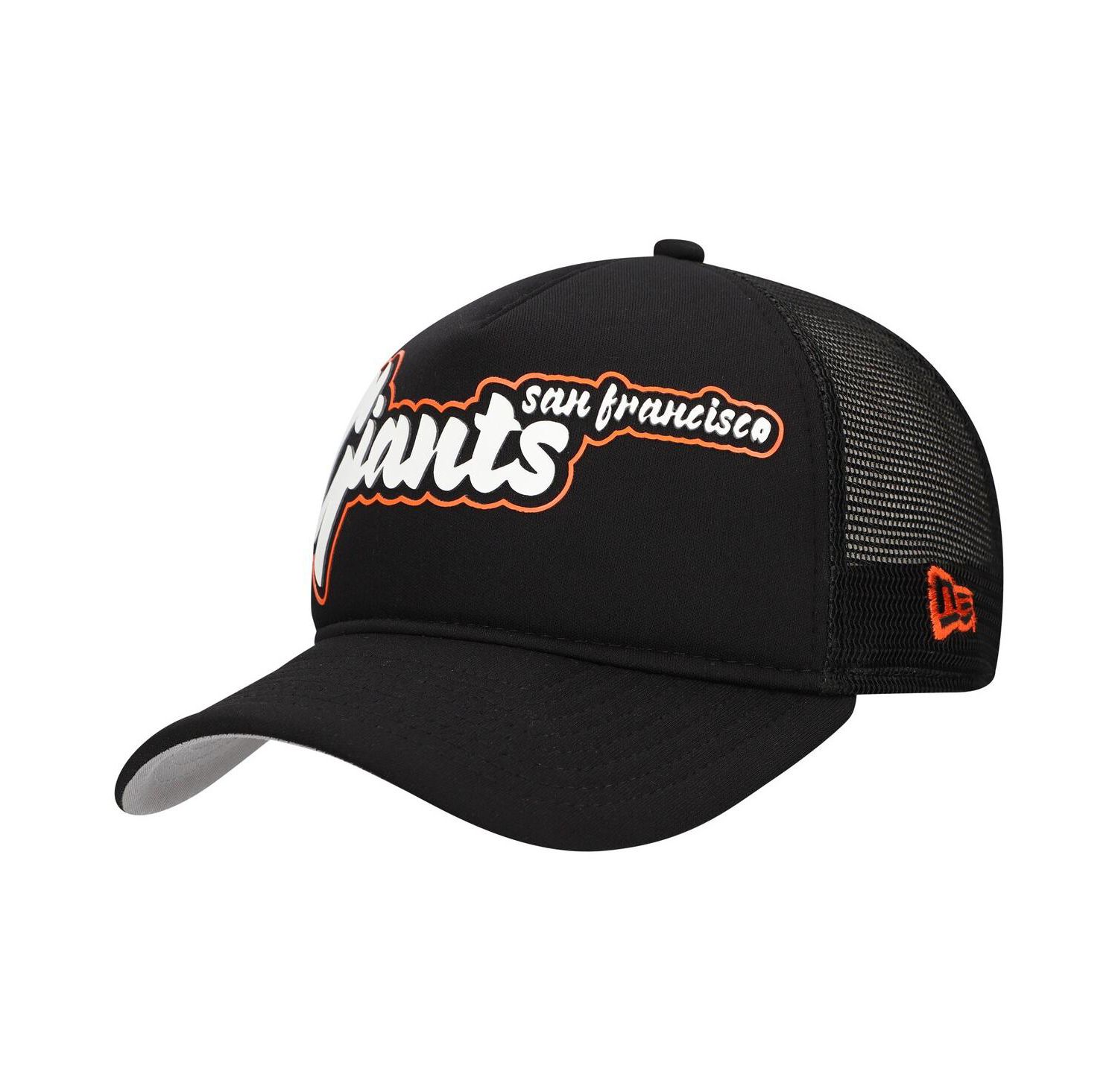 Men's Black San Francisco Giants Retro Bold A-Frame Trucker 9FORTY Adjustable Hat