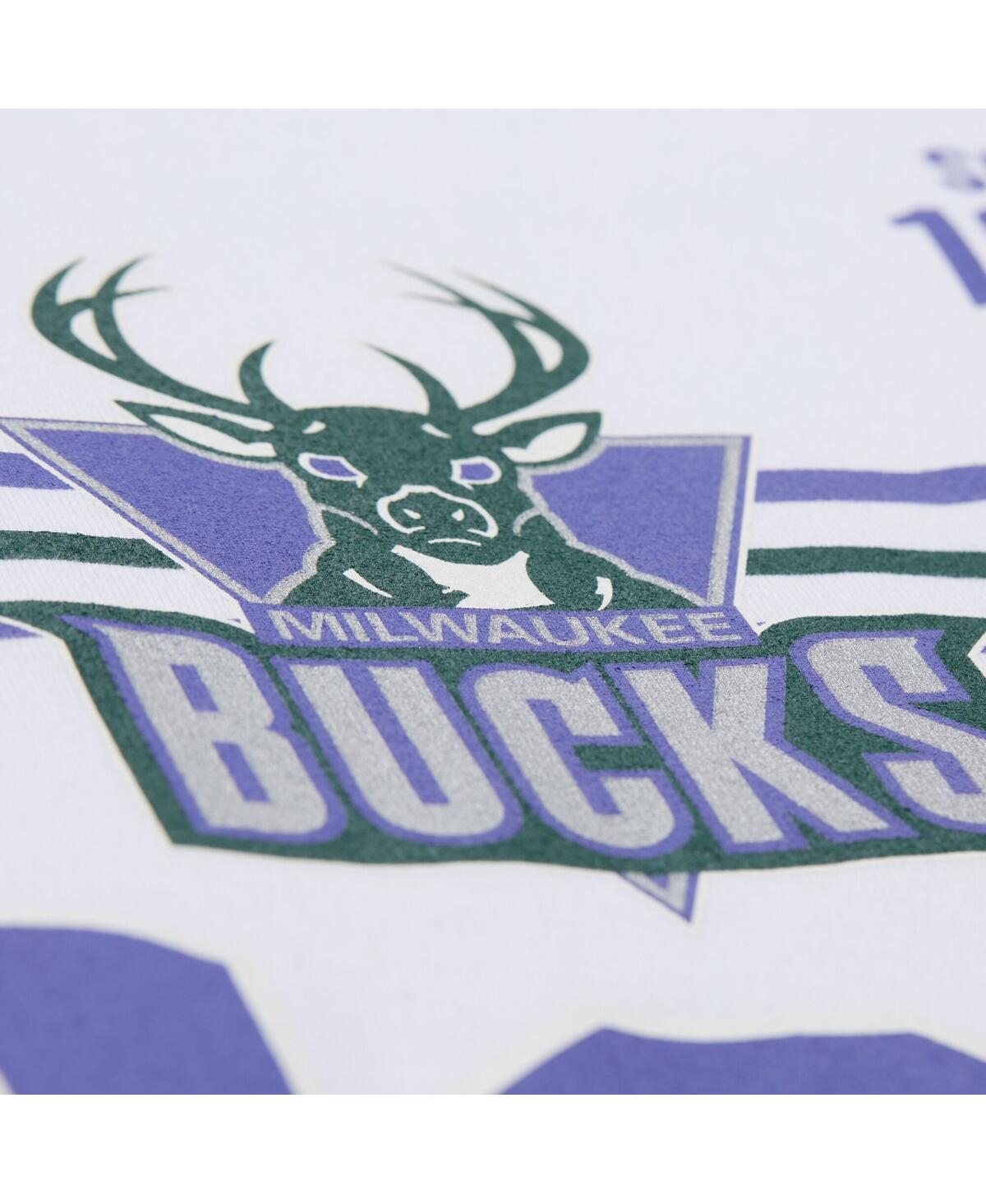 Mitchell & Ness Men's And Women's White Milwaukee Bucks Hardwood Classics Vintage Team Origins Premium T-shirt In White