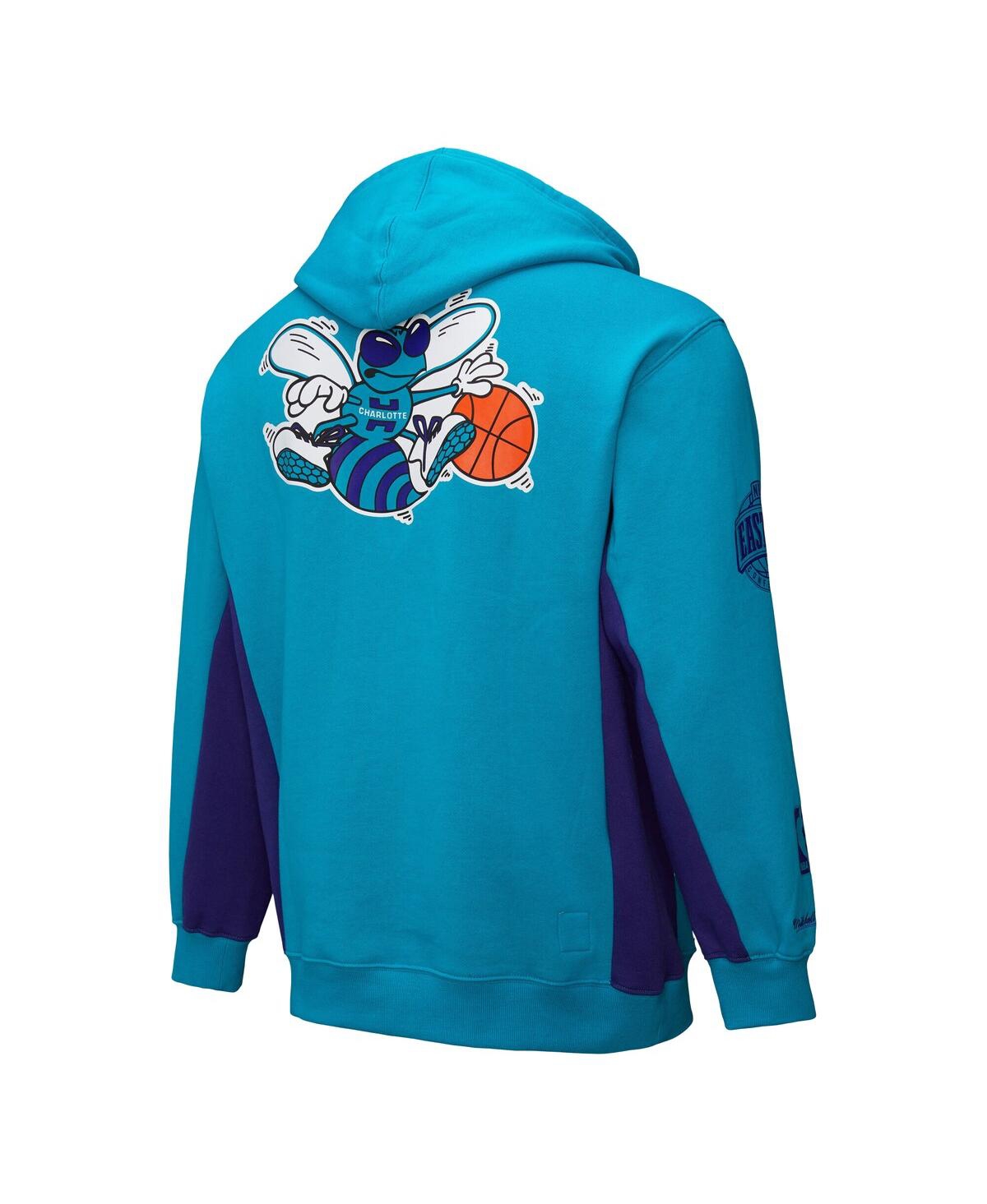 Mitchell & Ness Men's Teal Charlotte Hornets Hardwood Classics Team Origins Fleece Pullover Hoodie In Teal