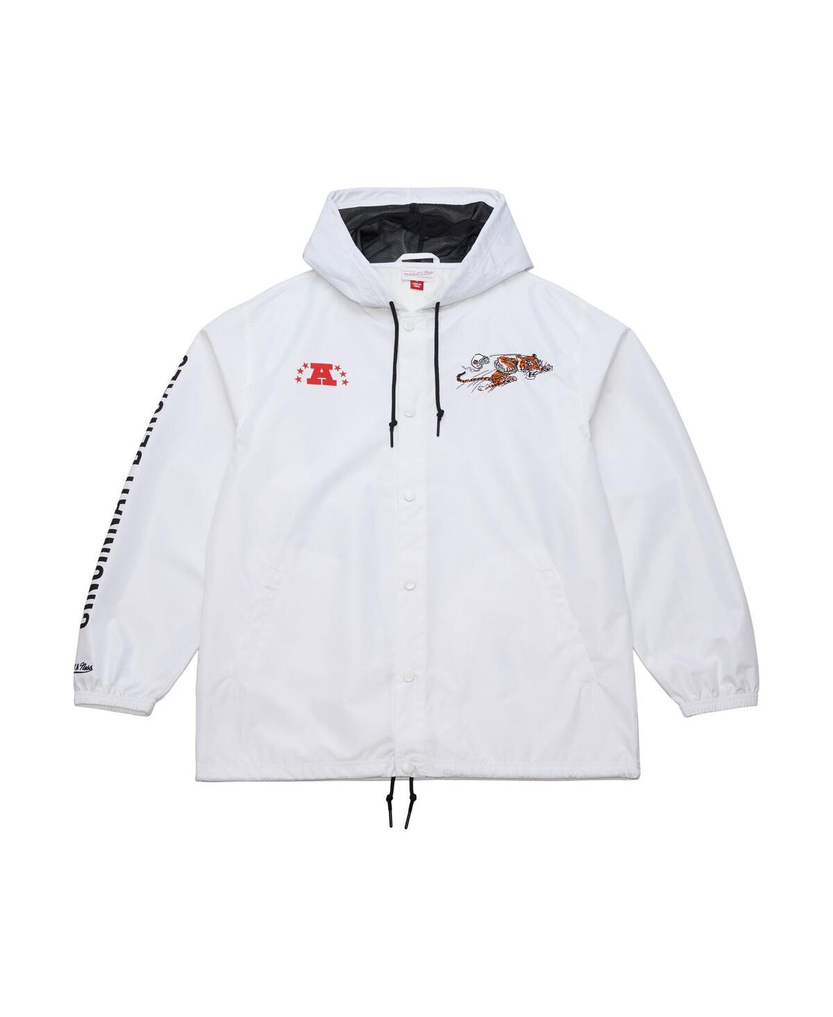 Mitchell & Ness Men's White Cincinnati Bengals Vintage Logo Coaches Full-snap Hoodie Jacket In White