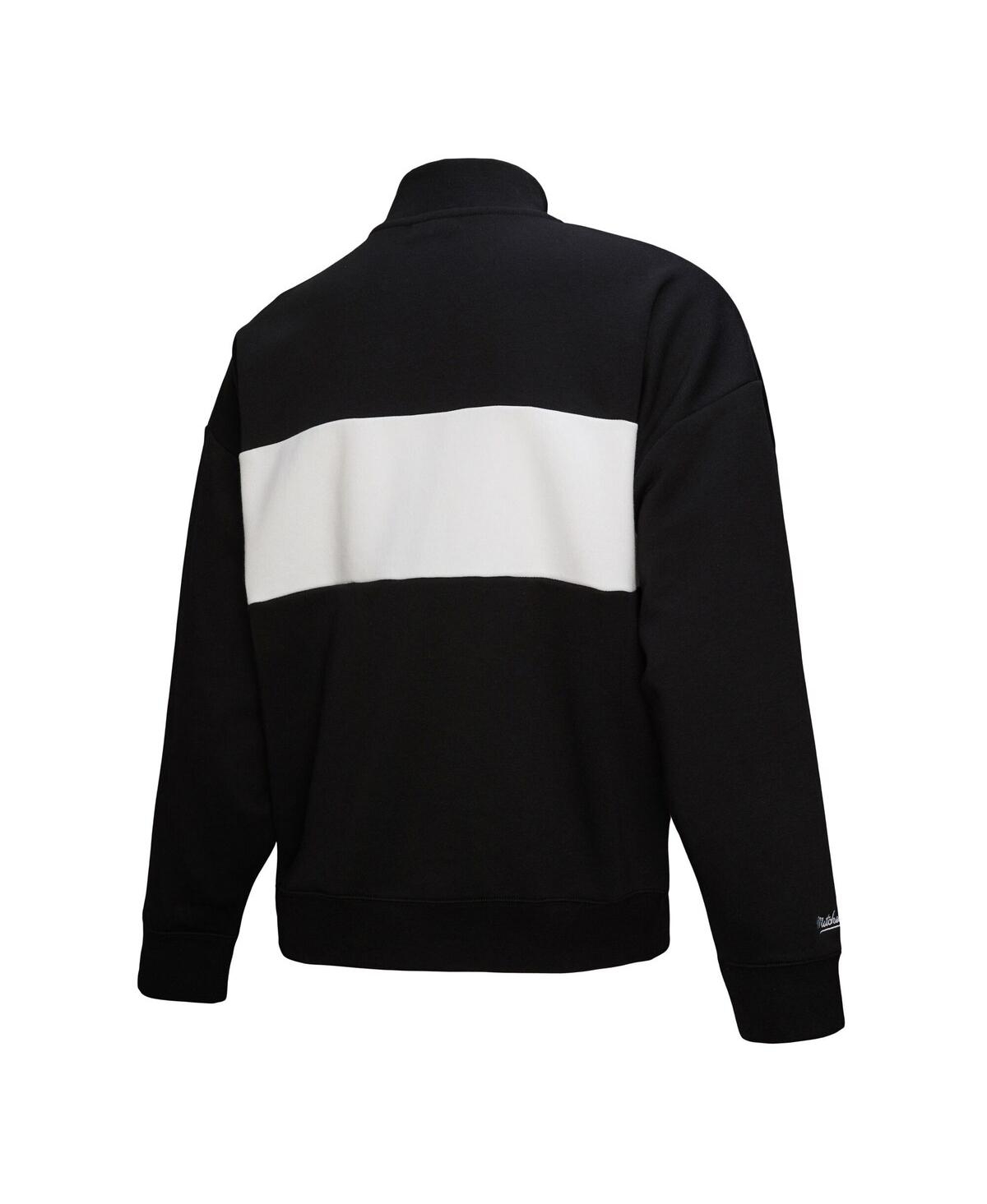 Mitchell & Ness Women's Black New York Yankees Quarter-zip Pullover Top In Black