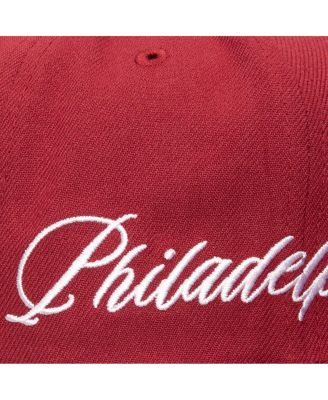 Men's Maroon Philadelphia Phillies Just Don x MLB Lux Script Snapback Hat