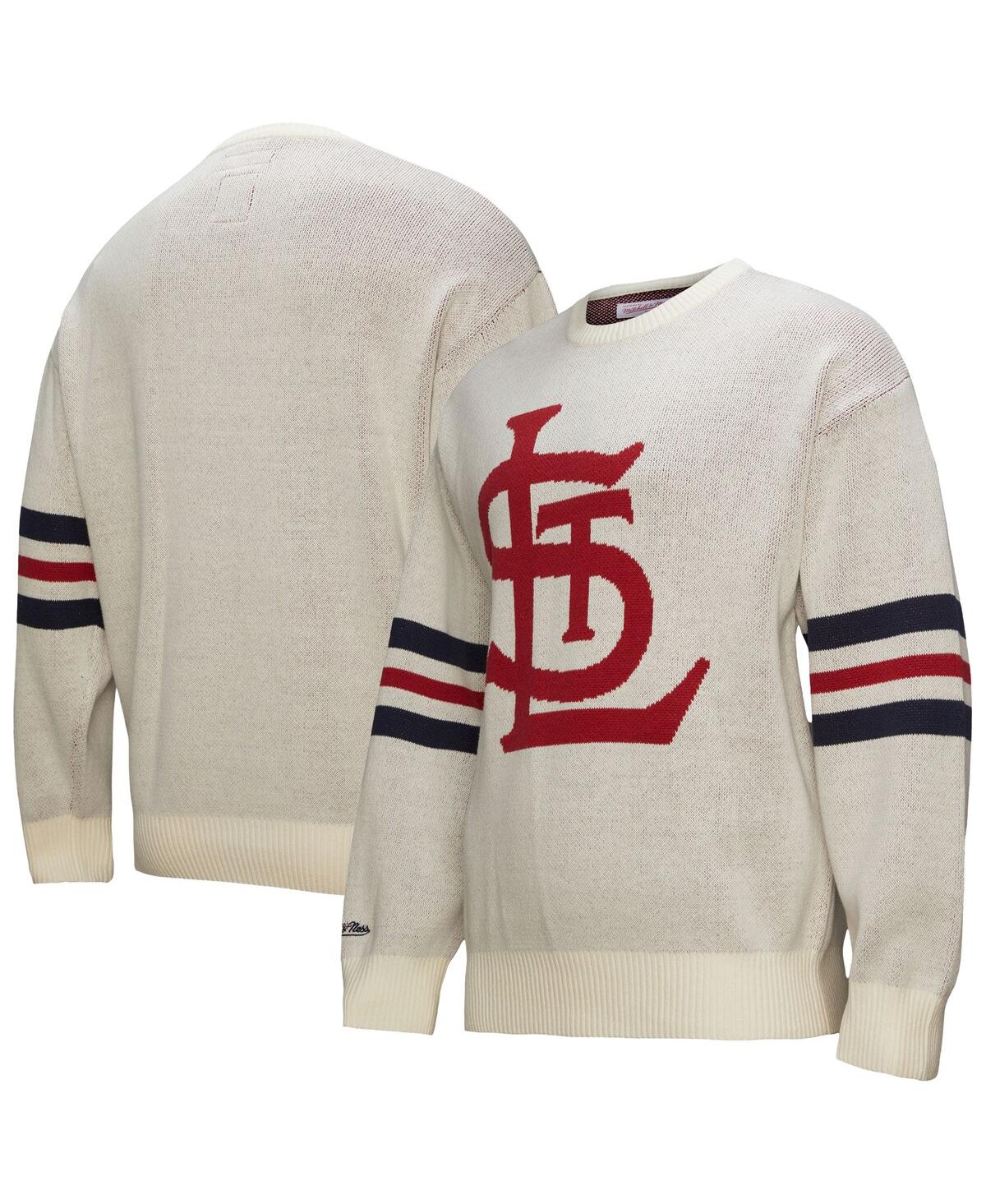 Men's Cream St. Louis Cardinals Retro Pullover Sweater - Cream