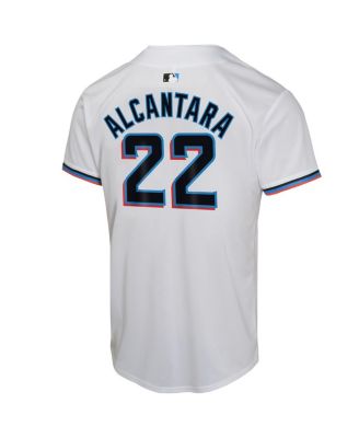 Big Boys and Girls Sandy Alcantara White Miami Marlins Home Game Player Jersey