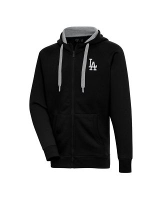 Antigua - Men's Black Los Angeles Dodgers Metallic Victory Full-Zip Hoodie