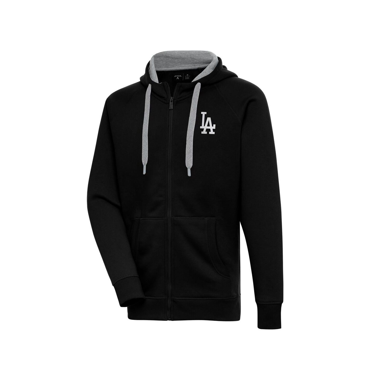 Мужская куртка Antigua Black Los Angeles Dodgers Metallic Victory Full-Zip Hoodie Jacket — фото 1