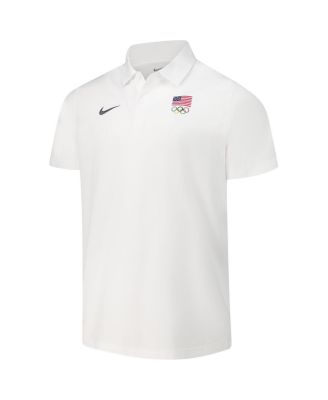 Men's White Team USA Woven Performance Polo Shirt
