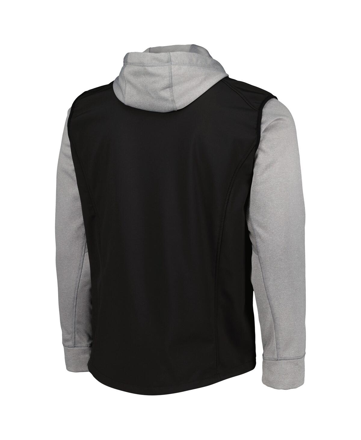 DUNBROOKE MEN'S BLACK/HEATHER GRAY DETROIT TIGERS ALPHA FULL-ZIP JACKET 
