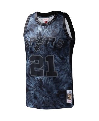 Men's Tim Duncan Black San Antonio Spurs Hardwood Classics 1998/99 Tie-Dye Swingman Jersey