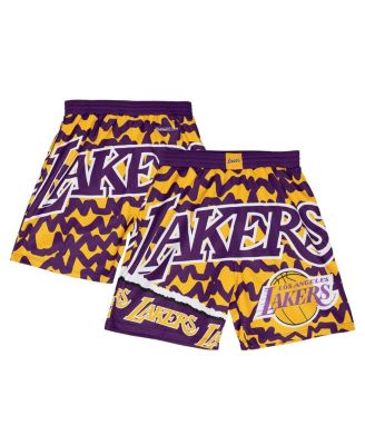 Mitchell & Ness - Men's Purple/Gold Los Angeles Lakers Jumbotron 2.0 Sublimated Shorts