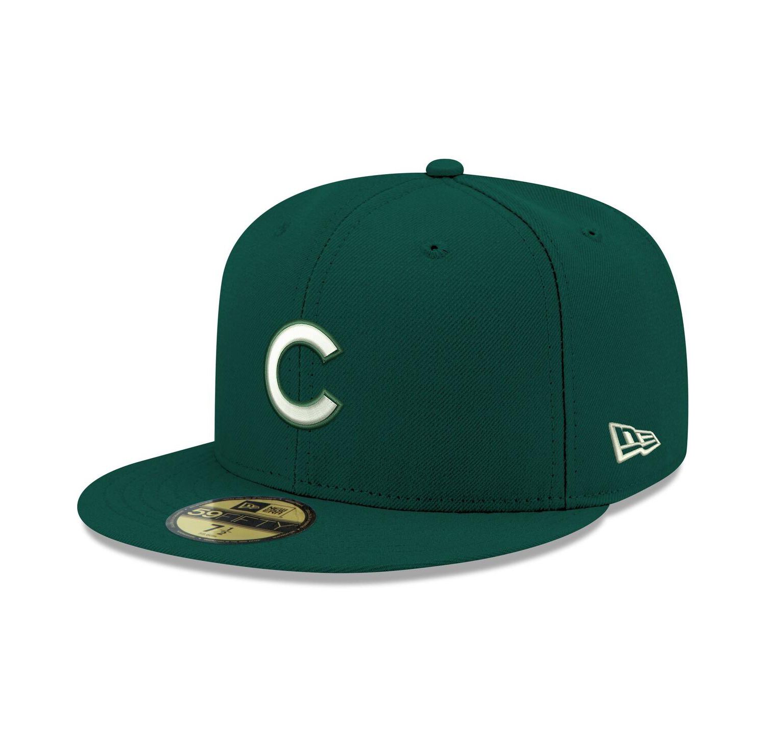 Men's Green Chicago Cubs White Logo 59FIFTY Fitted Hat