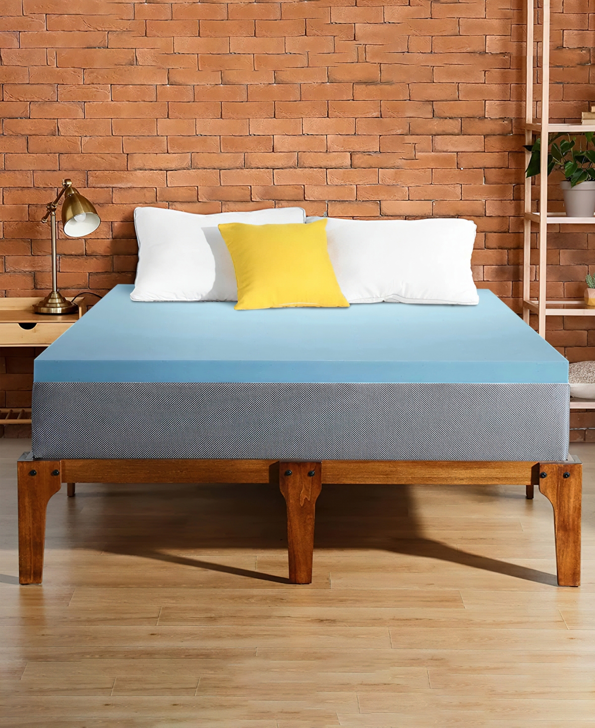 Payton 1" Gel Memory Foam Mattress Topper, Twin In Blue