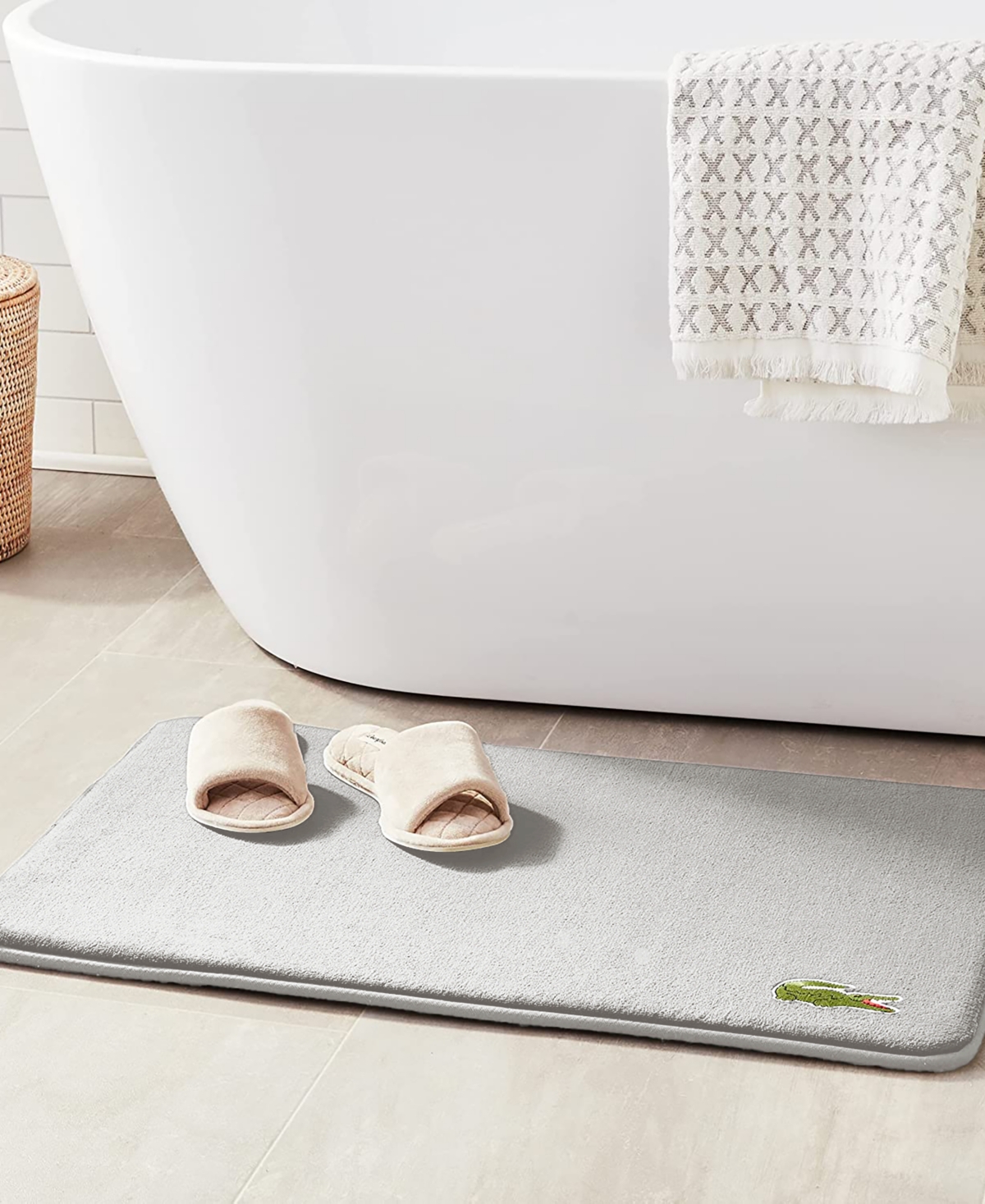 Lacoste Home Crocodile Memory Foam Bath Rug, 19" X 30"