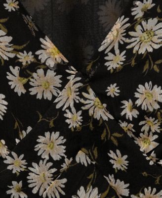 MANGO Women's Floral Print Straight Midi Dress