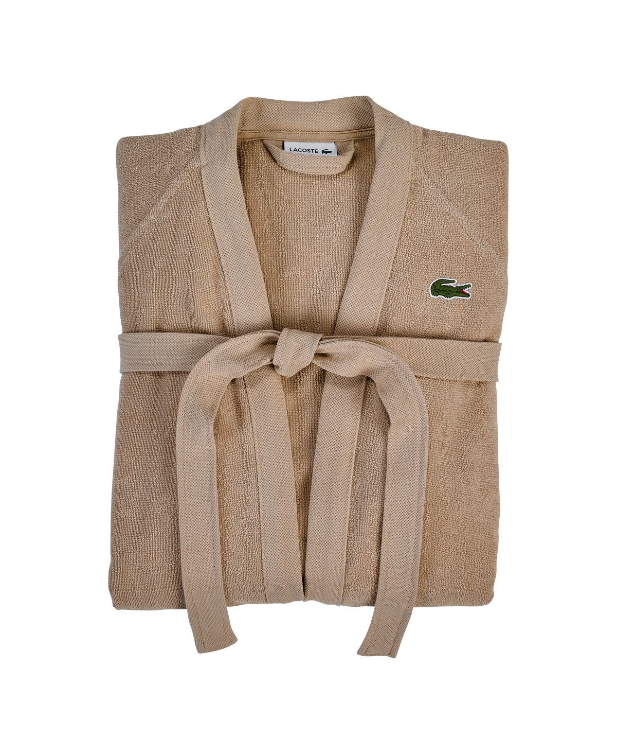 Lacoste Home Logo Patch 100% Cotton Pique Bath Robe