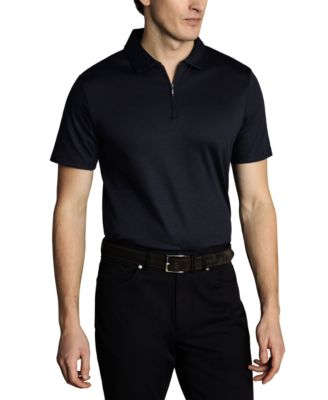 Charles Tyrwhitt - Men's Mercerized Cotton Short Sleeve Zipper Polo Shirt