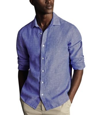 Charles Tyrwhitt - Men's Slim Fit Long Sleeve Linen Button-Front Shirt