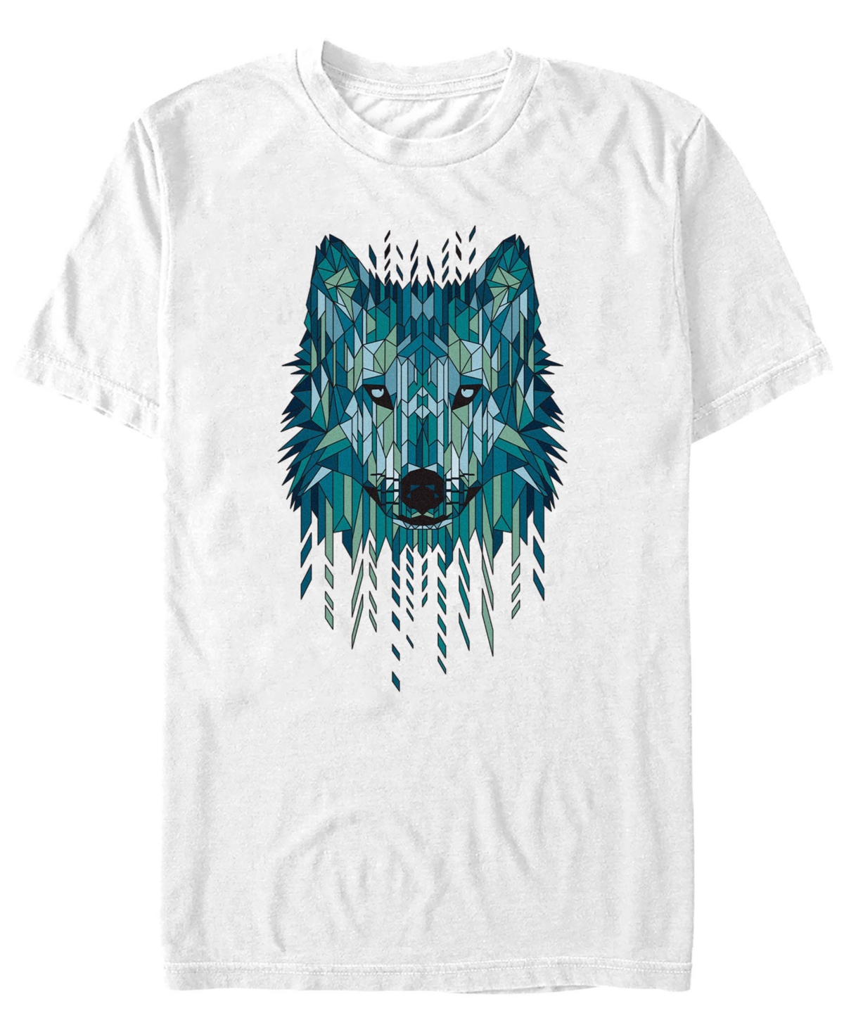Men's Geometric Wolf Short Sleeve T-Shirt - White
