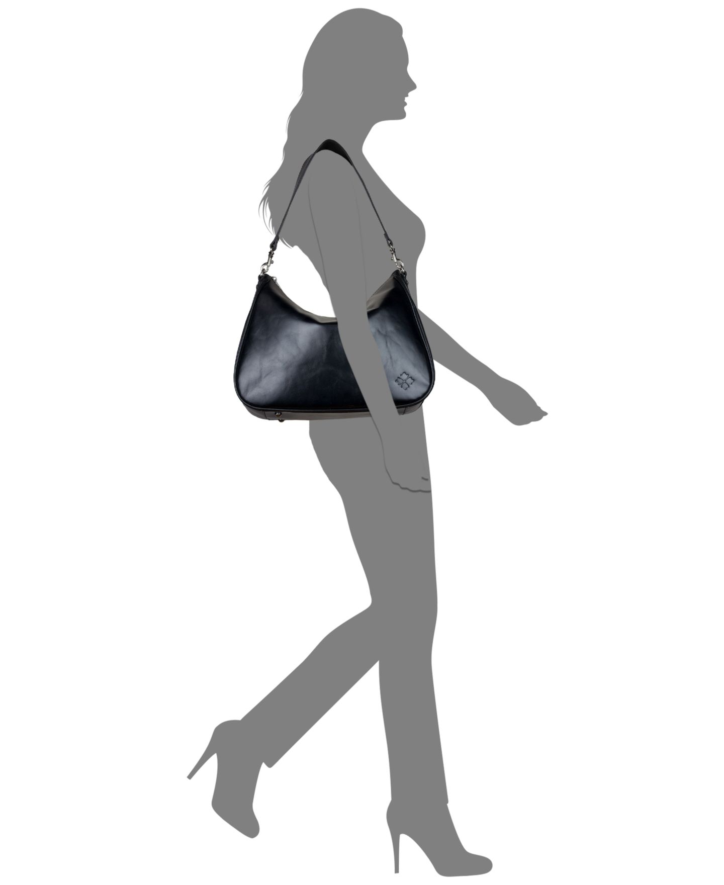 Женская сумка Patricia Nash Athani Large Leather Shoulder, цвет: Чёрный — фото 5