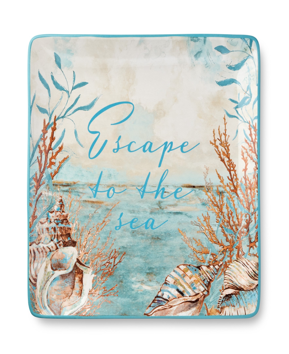 Certified International Escape To The Sea Rectangular Platter In Miscellaneous