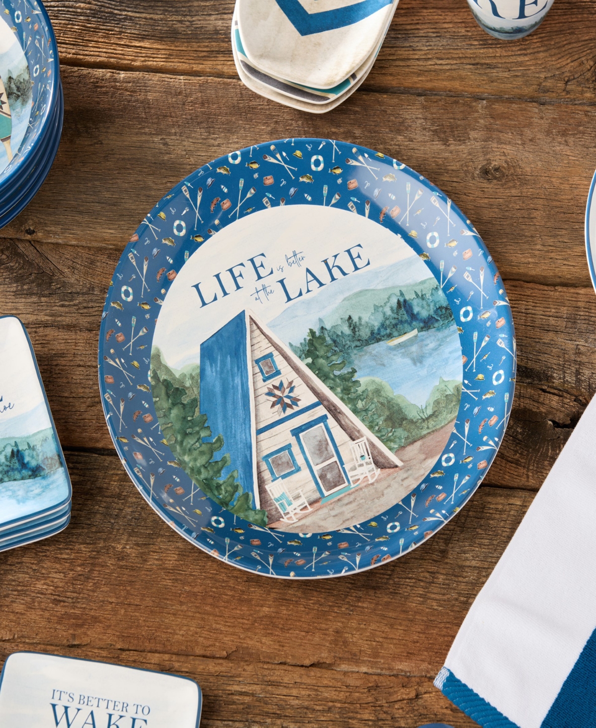 Certified International Wake At The Lake Round Platter In Miscellaneous