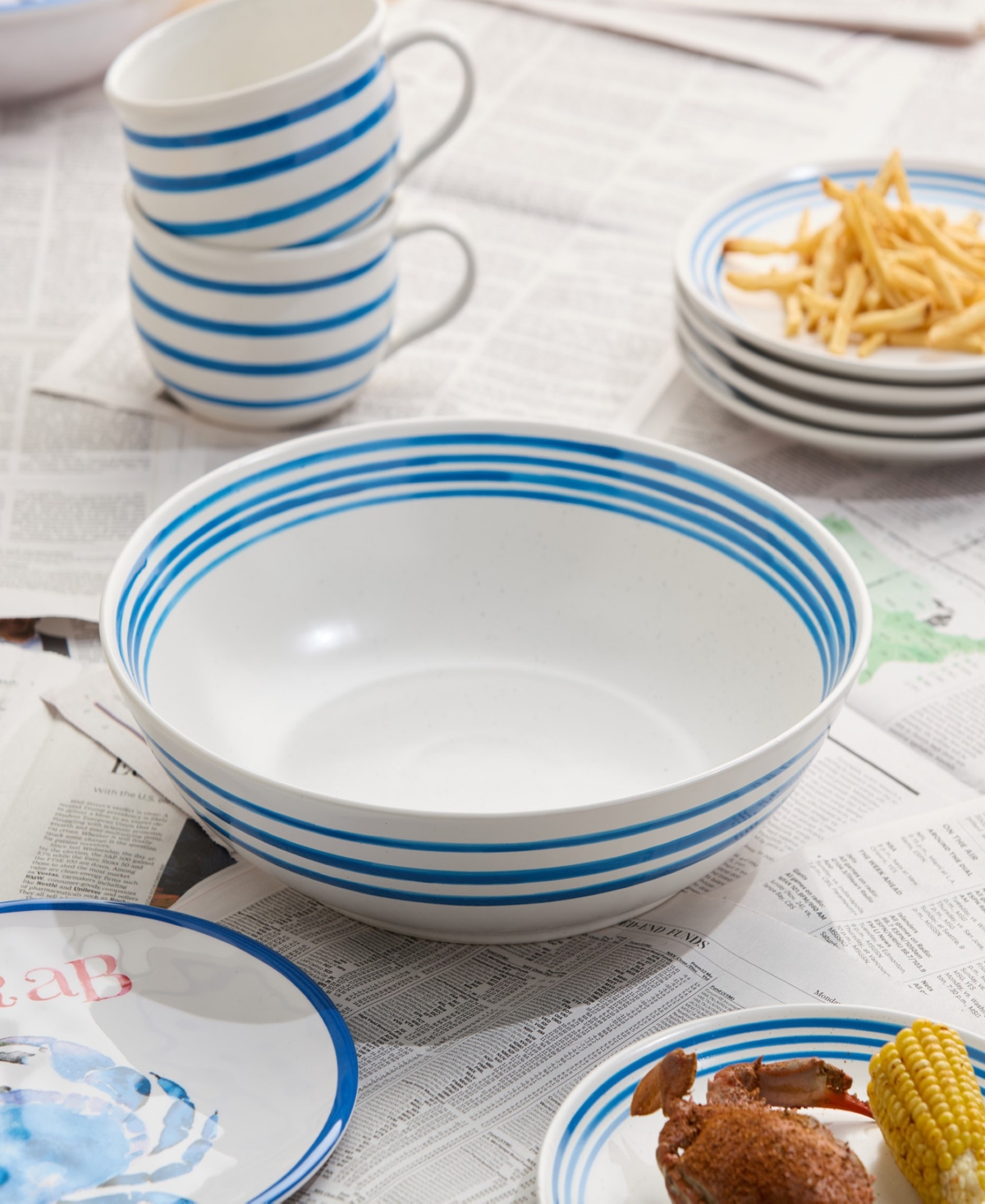 Certified International Dockside Serving Bowl In Blue