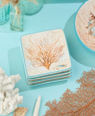 Escape to the Sea Canape 4-Pc. Plates, Service For 4