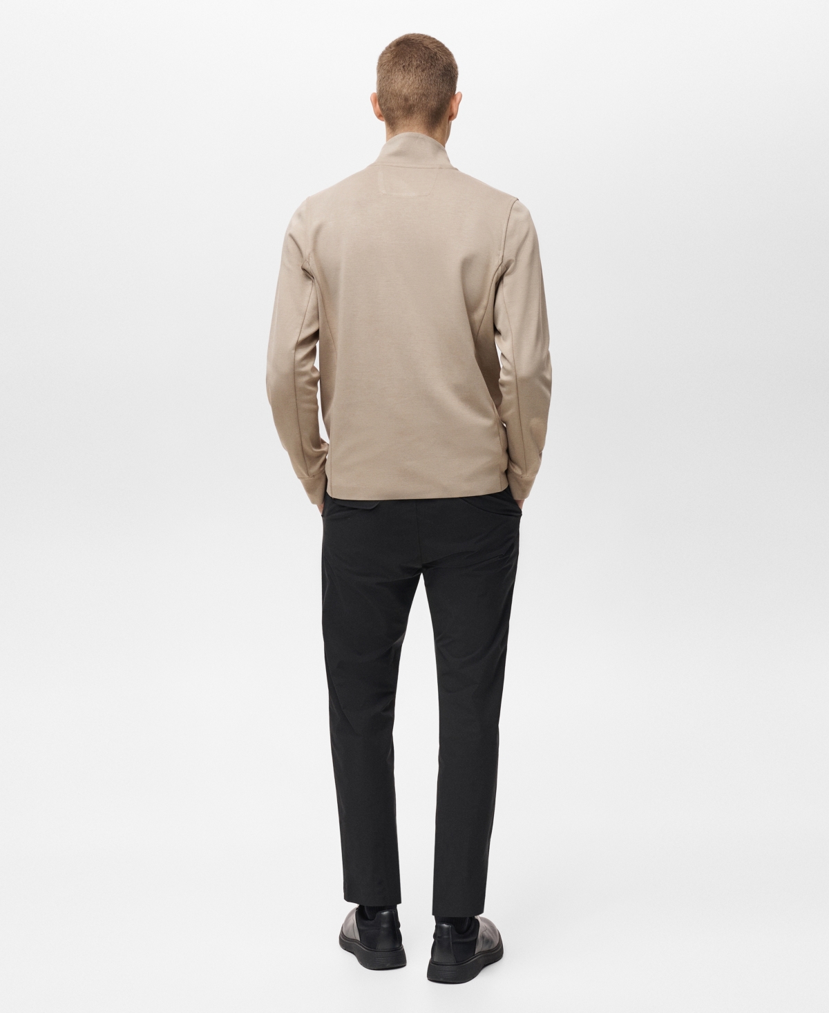 Mango Sudadera Comfort Stretch Quarter Zip Sweatshirt In Neutral