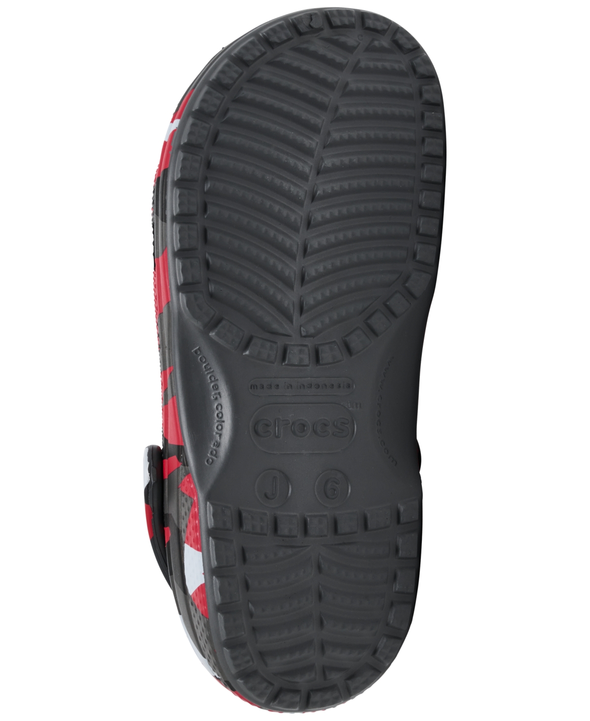 Crocs Little Kids Classic Geo Camo Clogs From Finish Line In Slate Gray,red