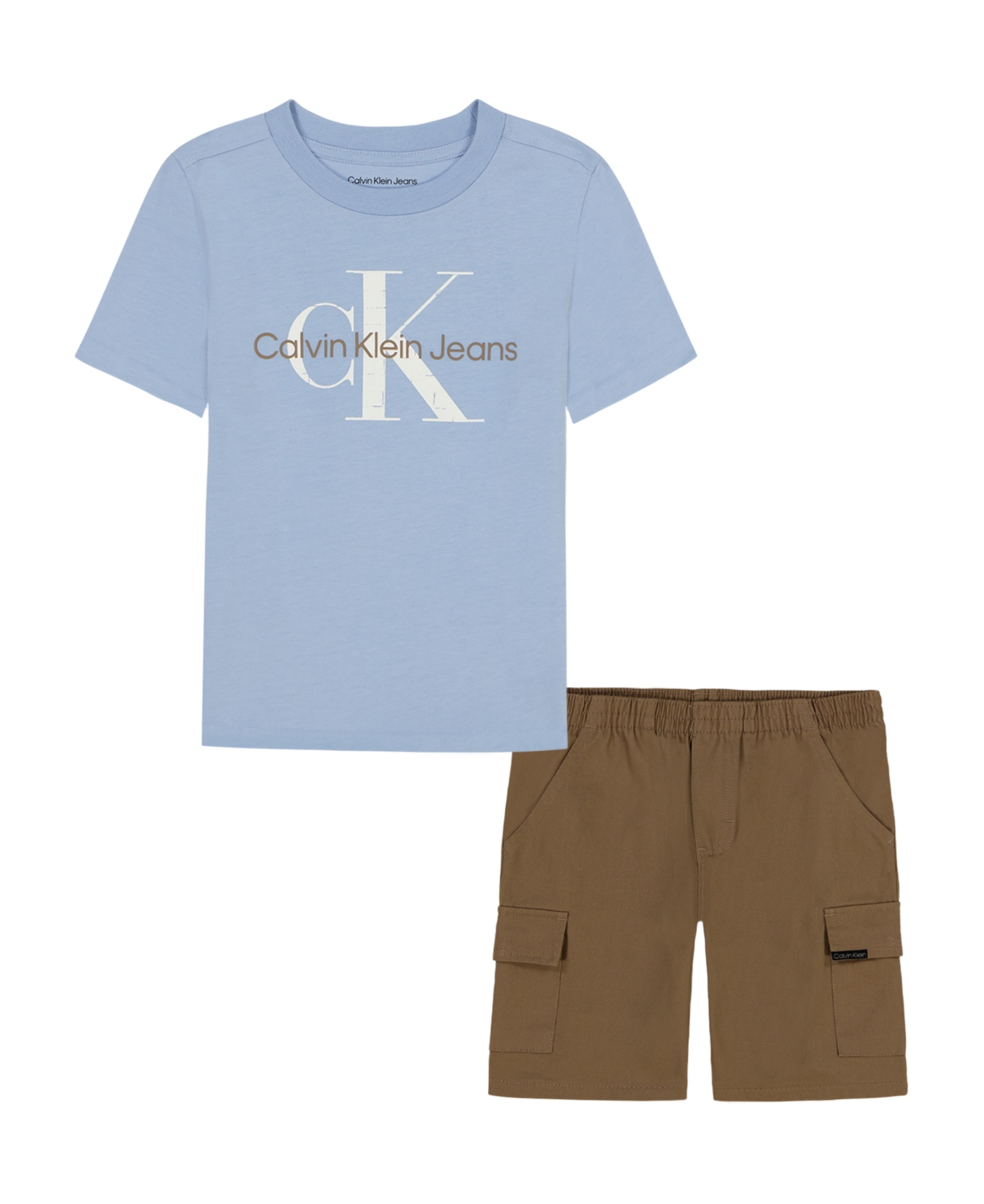 Calvin Klein Baby Boy's & Little Boy's 2-piece Logo T-shirt & Cargo Shorts Set